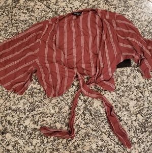 American Eagle crop wrap top size M
